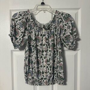 Lucky Brand Floral Button Front Top